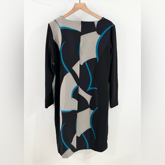 NWT Q | Neel Geo Print Dress Black Blue Size 14 - Picture 5 of 5